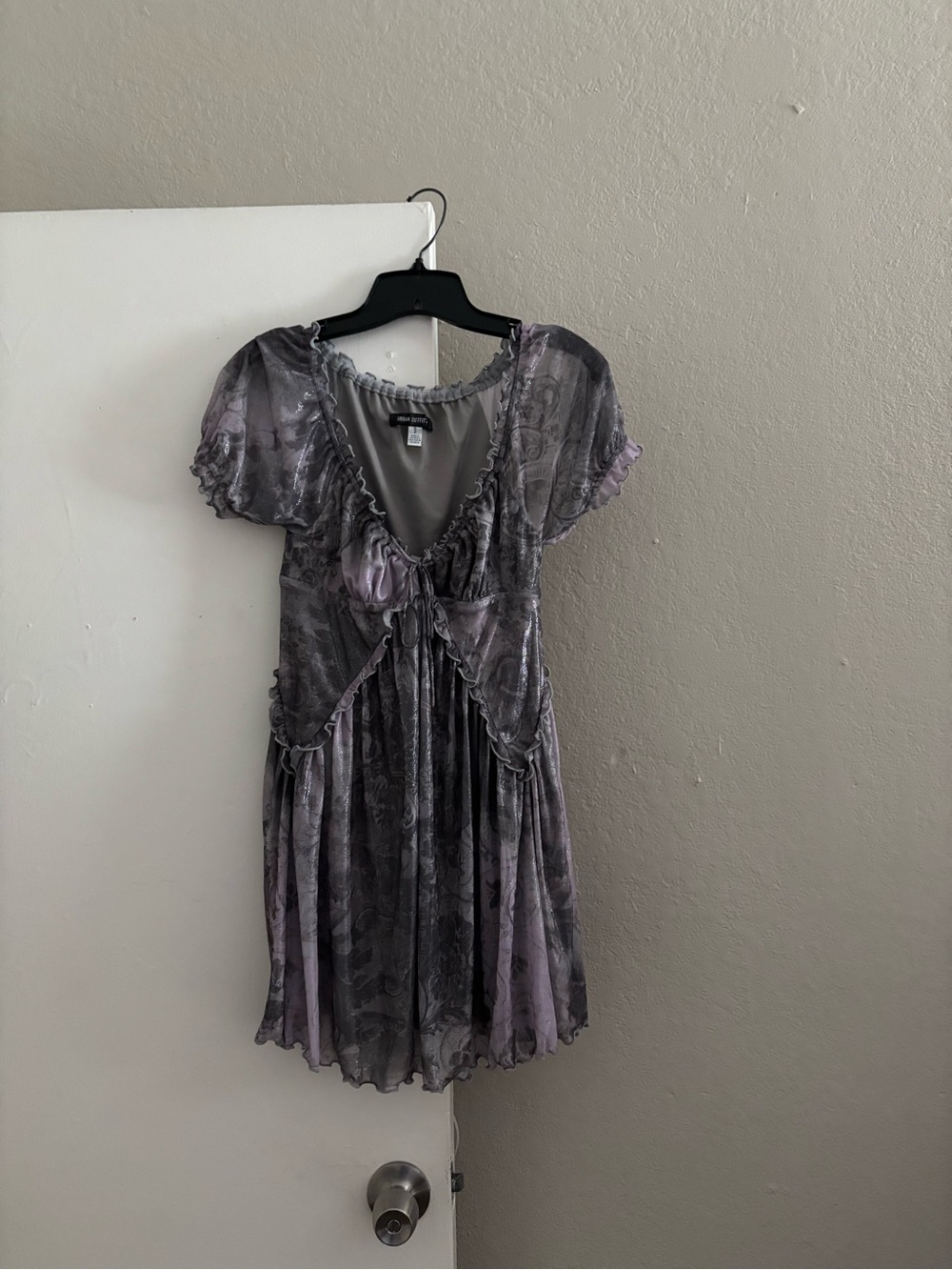 Lavender and Charcoal Floral Midi Dress #8